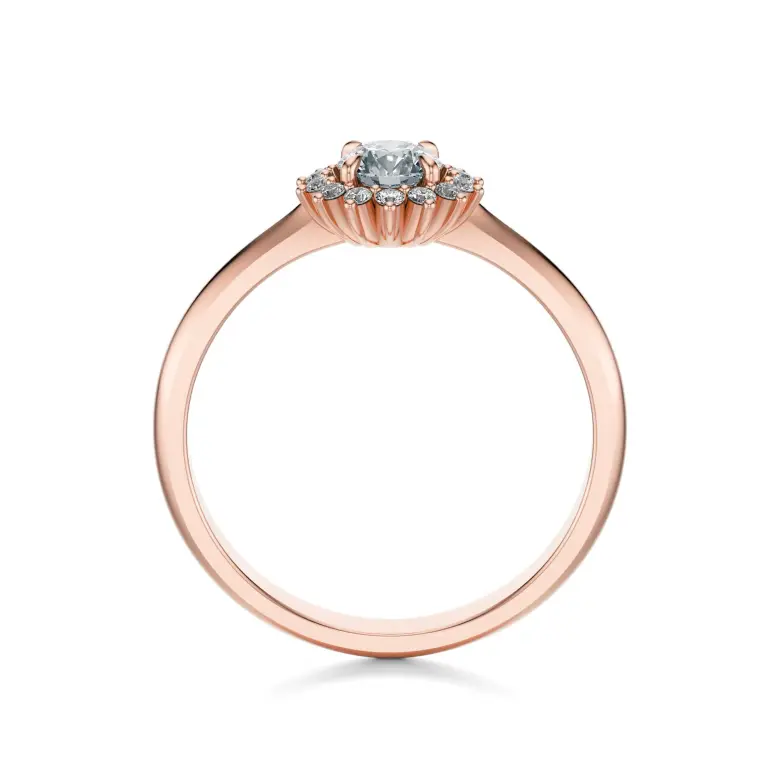 Pierścionek z różowego złota z diamentami